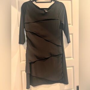White House Black Market, black quarter sleeve length dress.